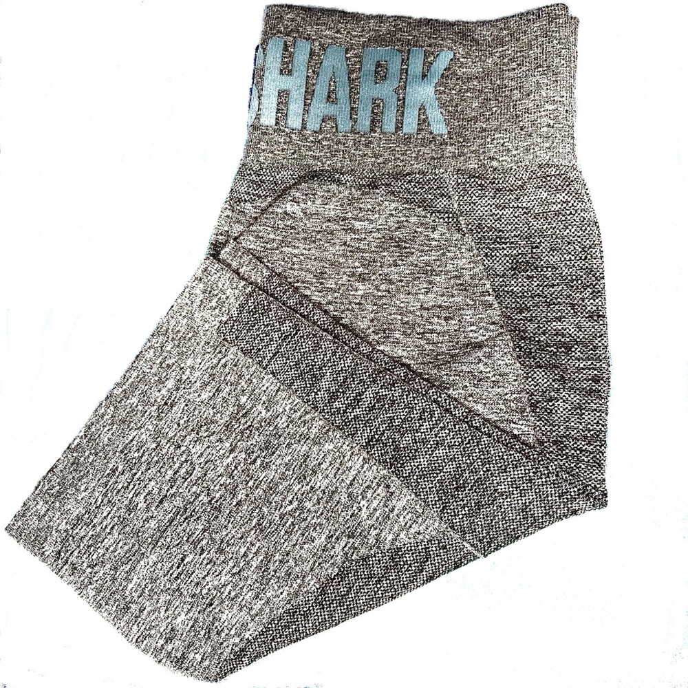 Gymshark Mid-Rise Flex Shorts Gray & Blue Sz Medium Sweat-Wicking Fabric LikeNew